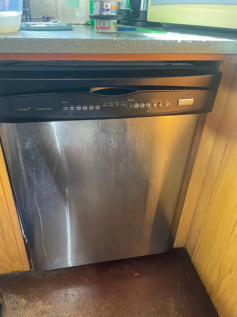 Kenmore stainless dishwasher in customer kitchen — EasyBear repair service