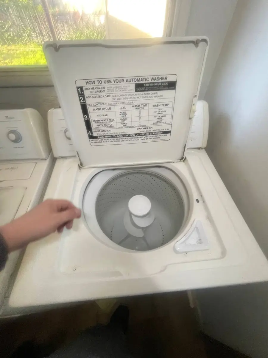 Whirlpool washer with open barrel during bearing replacement — EasyBear repair